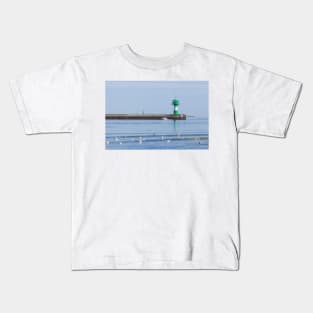 Lighthouse, Luebeck-Travemuende, Schleswig-Holstein, Germany, Europe Kids T-Shirt